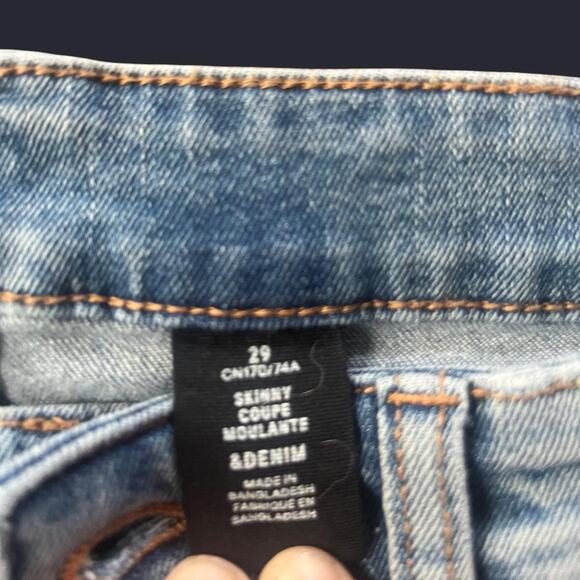H&M &Denim High Waist Skinny Jeans • Size 29 • Light Wash - Picture 4 of 8